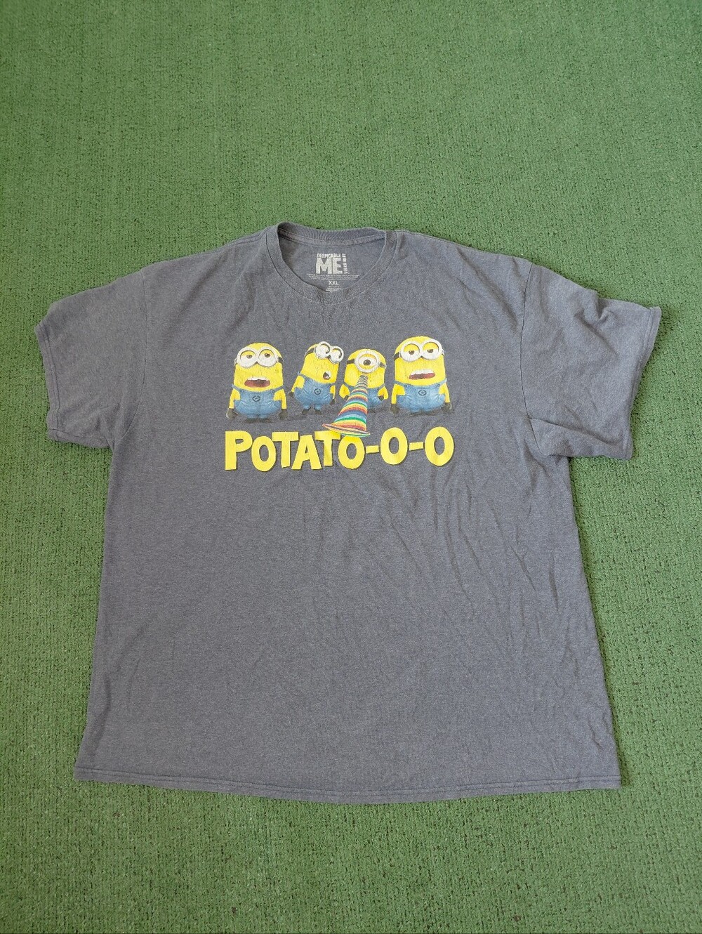 Despicable Me Minions Potato-o-o Movie Funny Faded Blue T Shirt Sz XXL